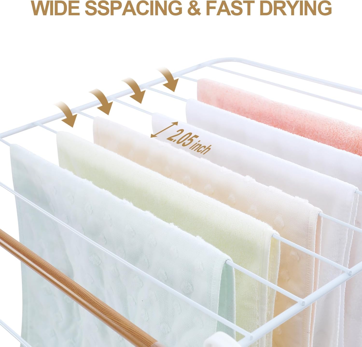 Collapsible Laundry Drying Rack with Wheels 4-Wing Foldable A7