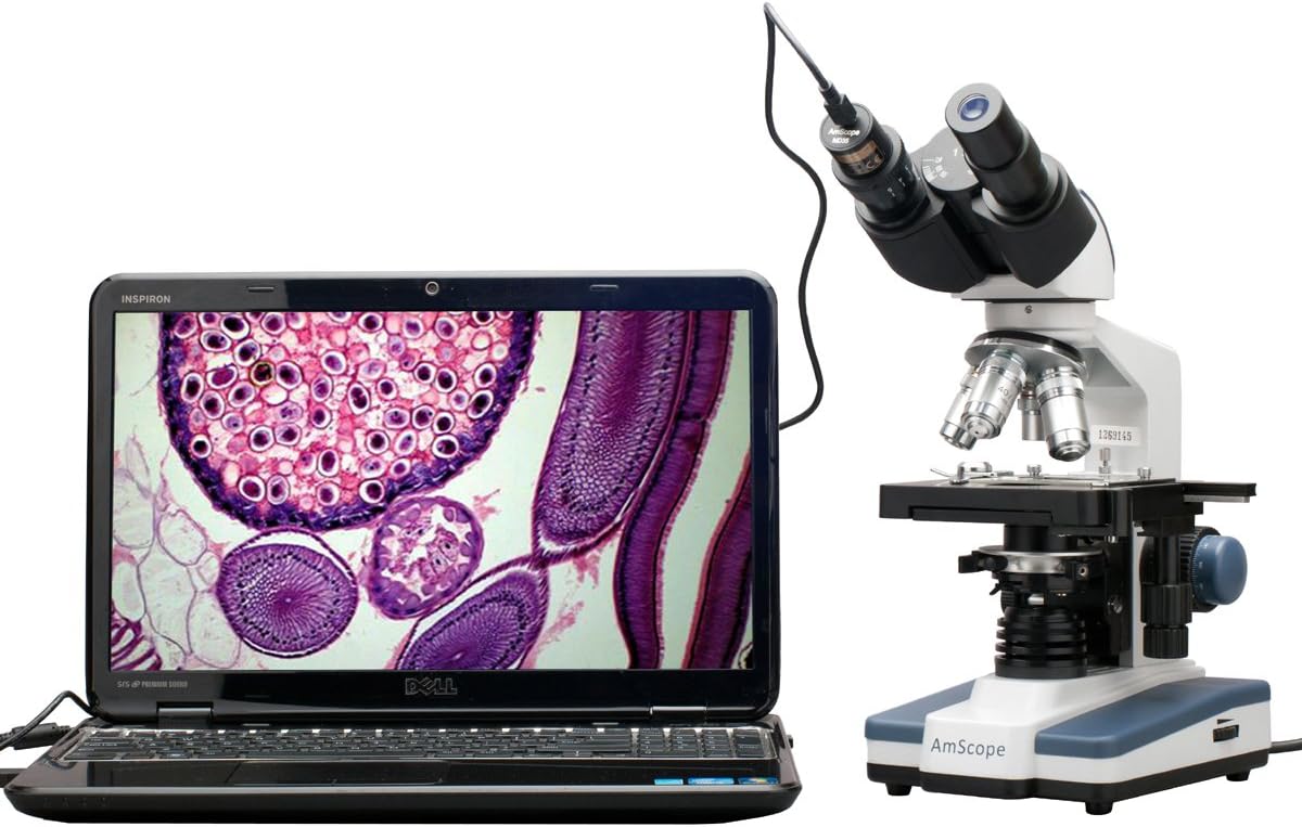 Binocular Compound Microscope 40X-2500X LED k7