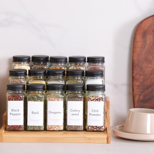 24oz Glass Spice Jars with Lids & Funnel k7