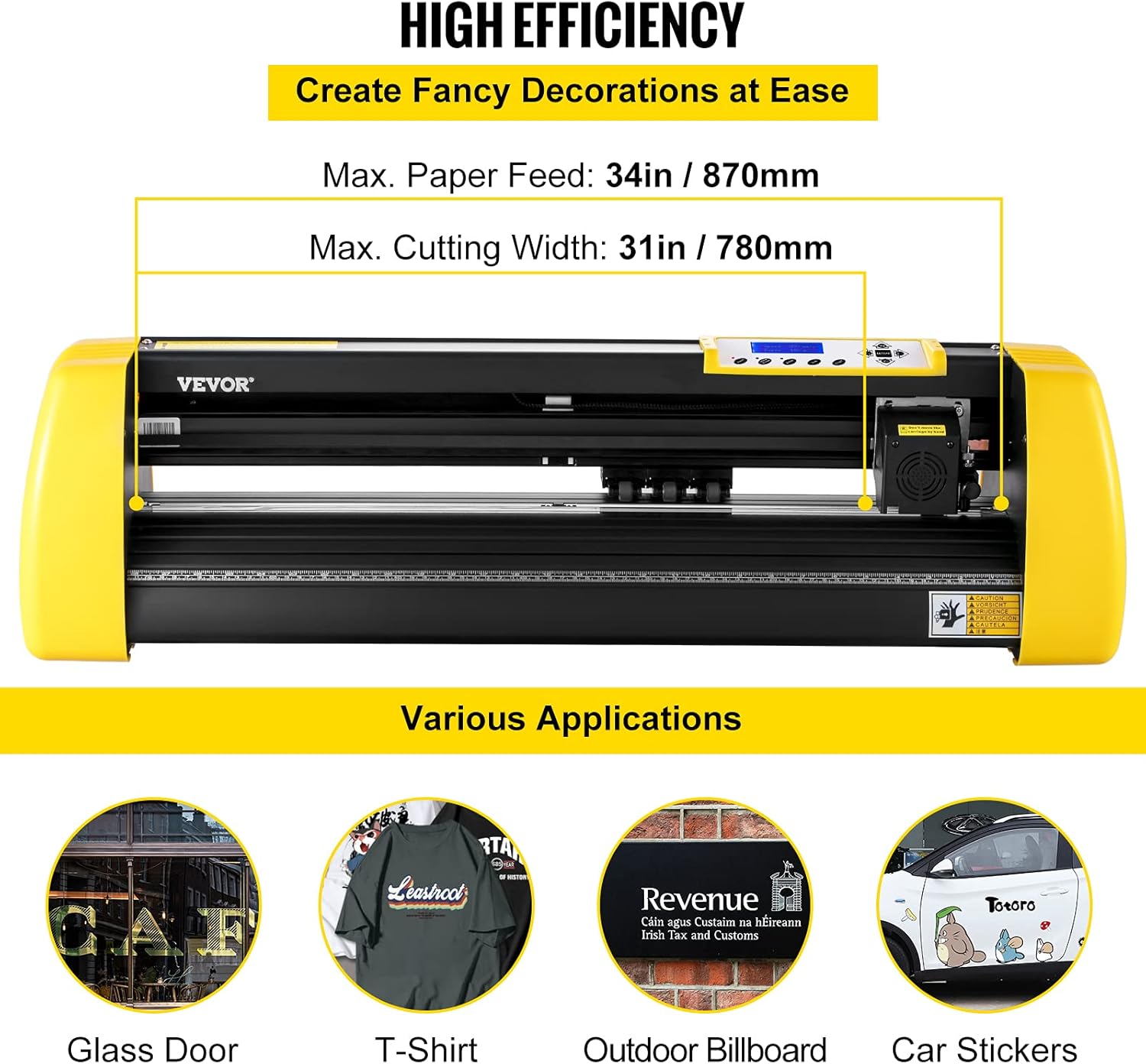 Vinyl Cutter Machine 34in Paper Feed Cutting Plotter with Stand A7