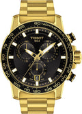 Tissot Mens Supersport Chrono 316L Stainless Steel case with Yellow Gold PVD Coating Quartz Watches, Grey, Stainless Steel, 22 (T1256173305101)