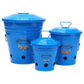 Gracie Oaks Allamuchy Enameled Kitchen 3- Piece Canister Set, Blue