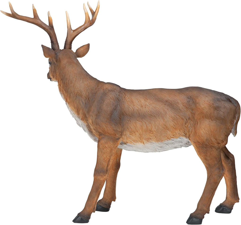 Deer Buck Garden Statue 28in Handcast Polyresin Brown k7