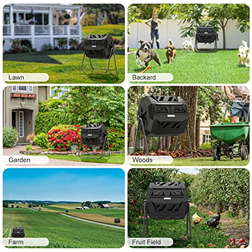 Compost Tumbler Dual Chamber 43 Gallon a7