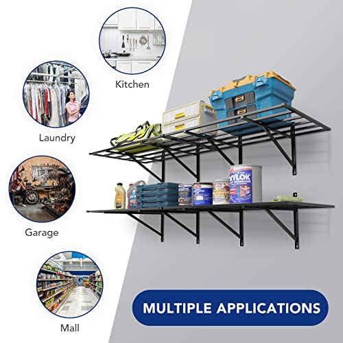Heavy Duty Garage Storage Shelving 2-Pack Wall Rack 1600lbs a7