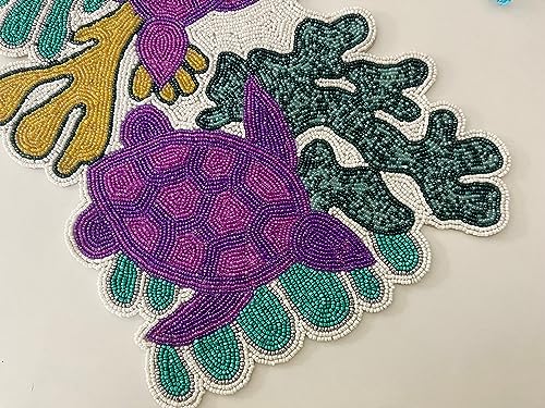 Beaded Table Runner 13x36 Multicolour H7q