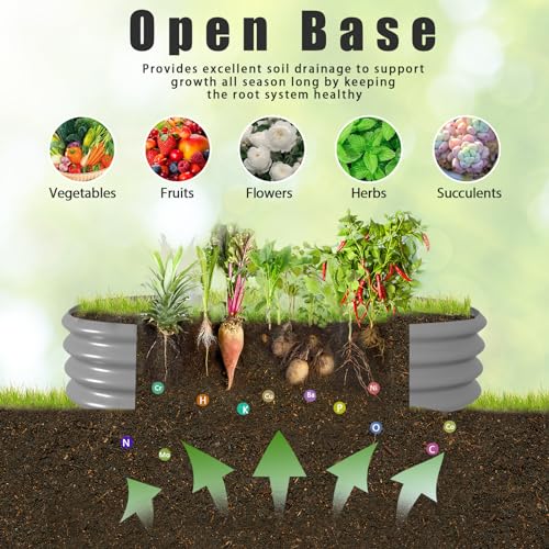 Galvanized Raised Garden Bed Kit Oval Metal Planter Box Outdoor a7