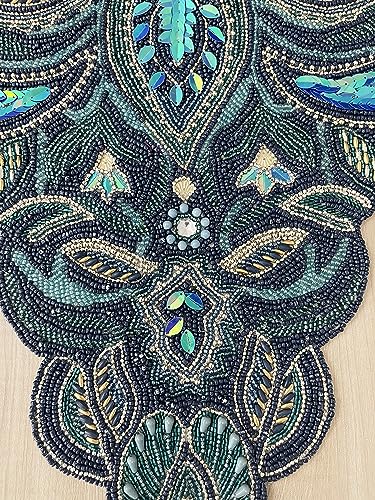 Beaded Table Runner 13x36 Multicolour H7q