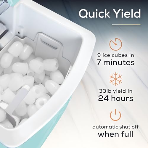 Electric Countertop Ice Maker Machine Portable 33lbs 24h Stainless Steel A7