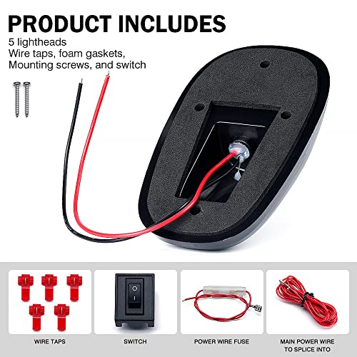 Cab Clearance Light 5 Pcs Roof Marker Running Lights Kit a7