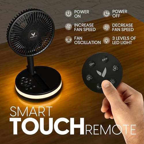 Portable Wireless Fan with 4 Speeds and Remote Control k7p