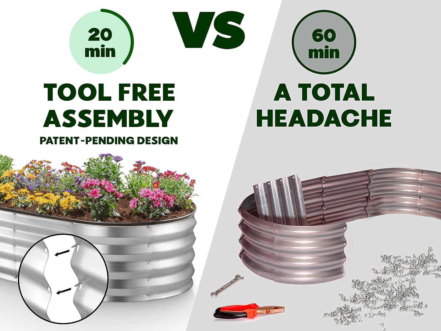 Galvanized Metal Raised Garden Bed for Outdoor Vegetables 7k