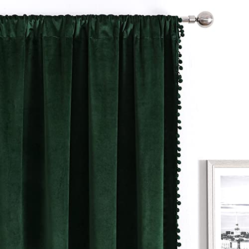 Blackout Velvet Curtains 52x96 Rod Pocket 2 Panels a7