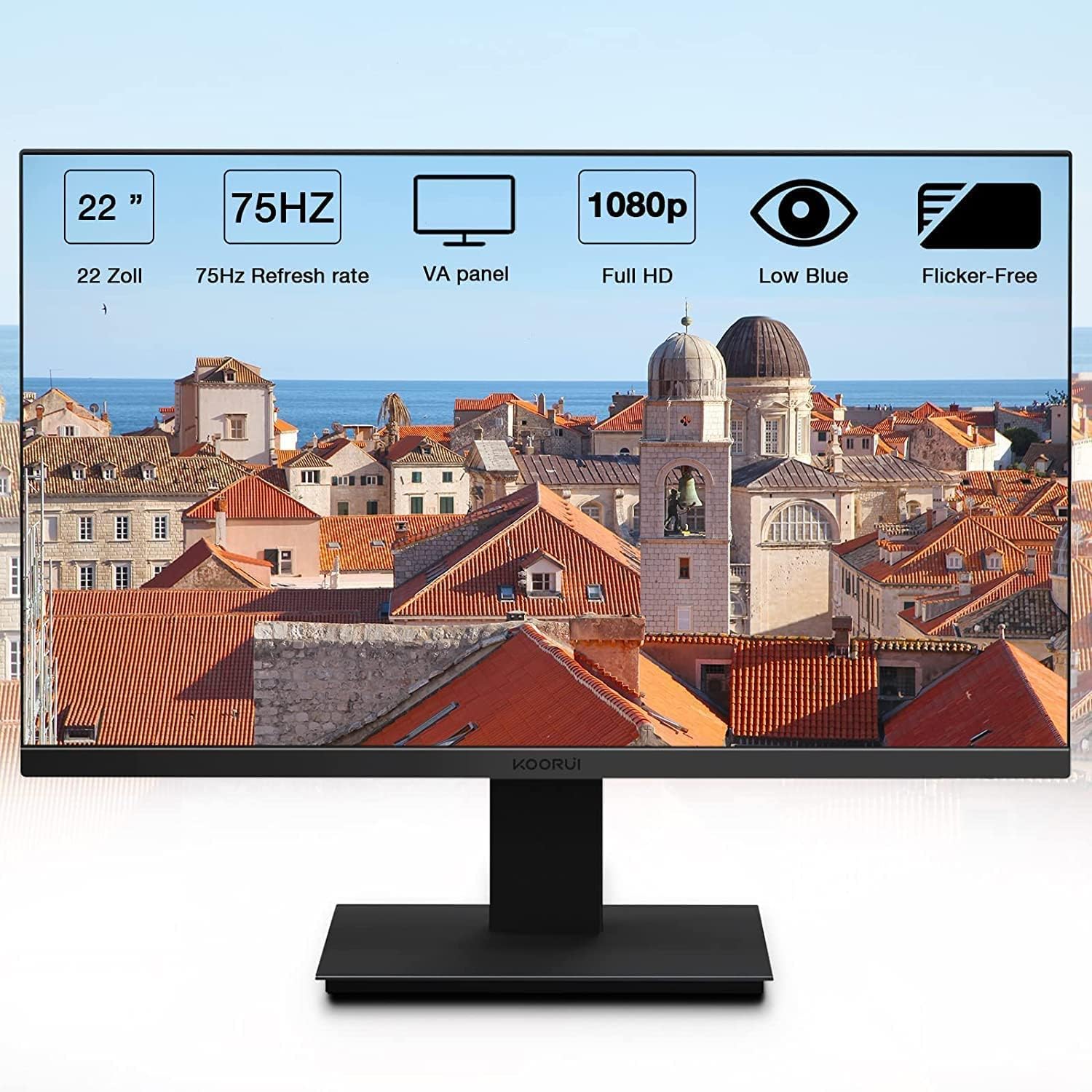 24 inch IPS FHD Monitor 75Hz HDMI VGA Black a7