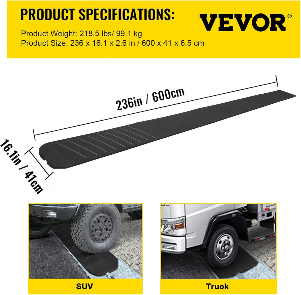 Rubber Driveway Ramps 5 Pack, Heavy Duty 32000 lbs, 2.6 inch High x7