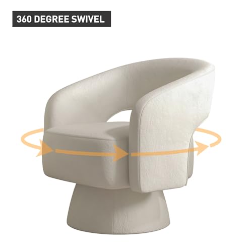Velvet Swivel Barrel Chair Set of 2 Beige k7