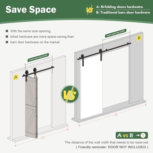 Bifold Sliding Barn Door Hardware Track Kit 4f