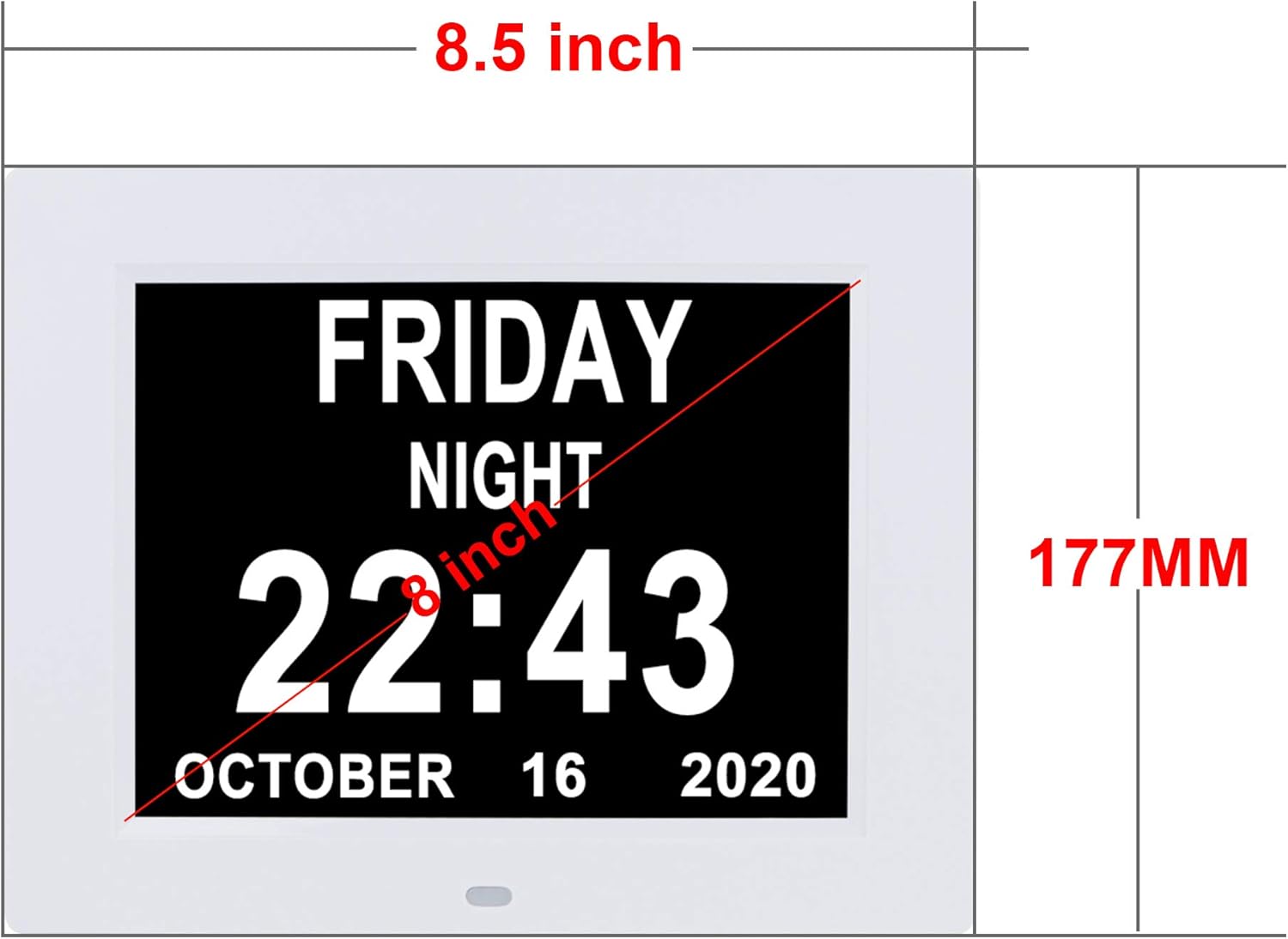 Extra Large Digital Day Clock with Auto-Dimming k7