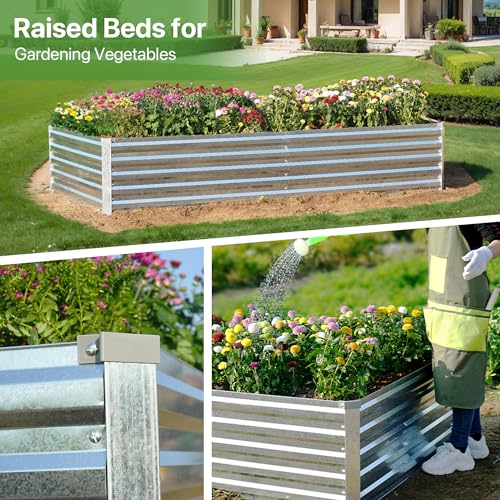 Galvanized Raised Garden Bed 8x4ft Outdoor Metal Planter k7