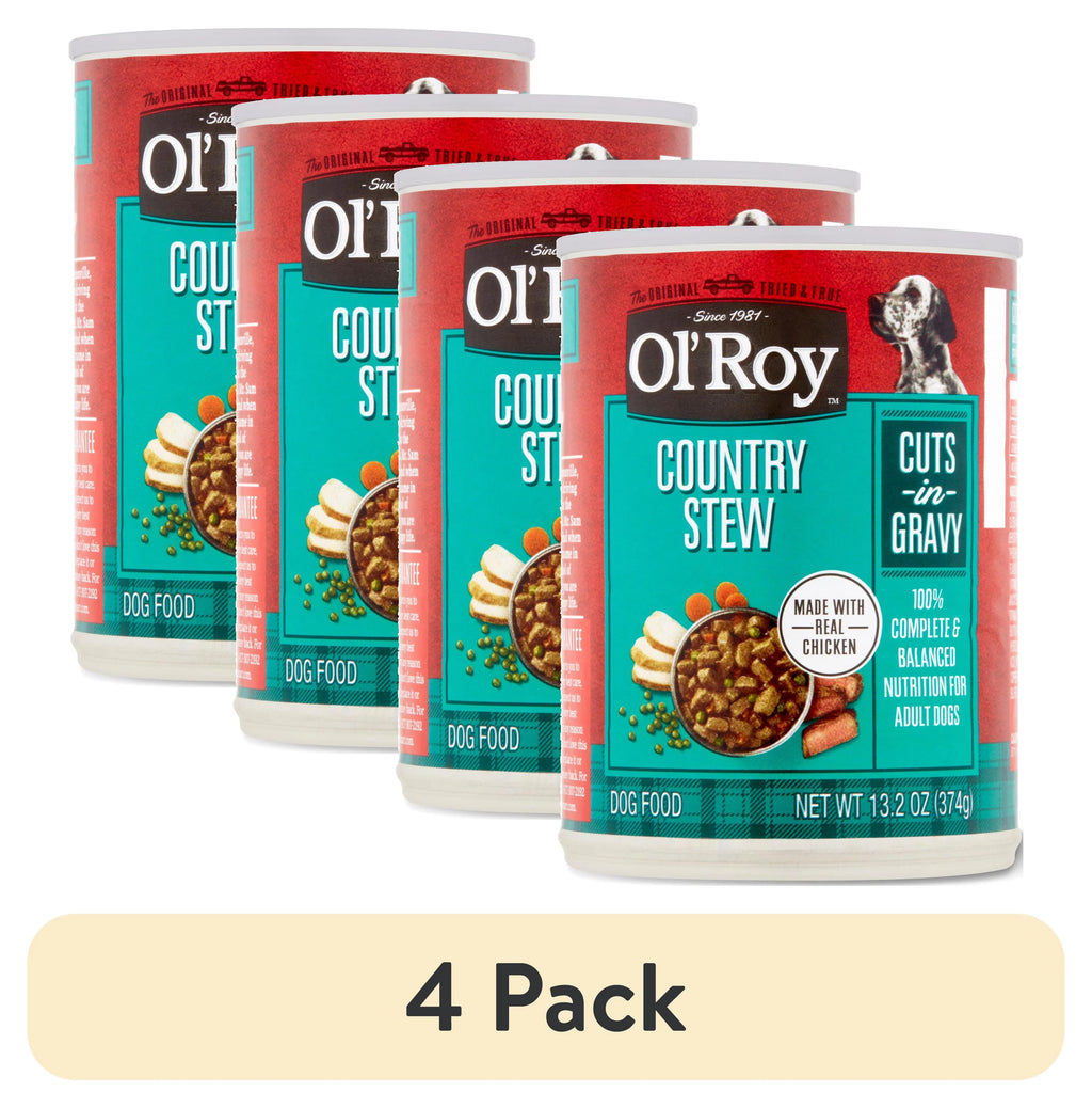 (4 pack) Ol' Roy Country Stew Cuts in Gravy Wet Dog Food, 13.2 oz Can - Curated Treasures Market