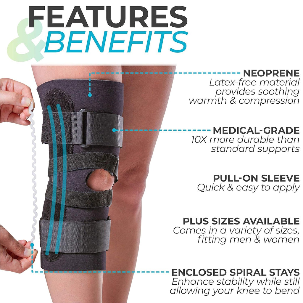 Knee Brace with Patellar Stabilizer Support Straps L7