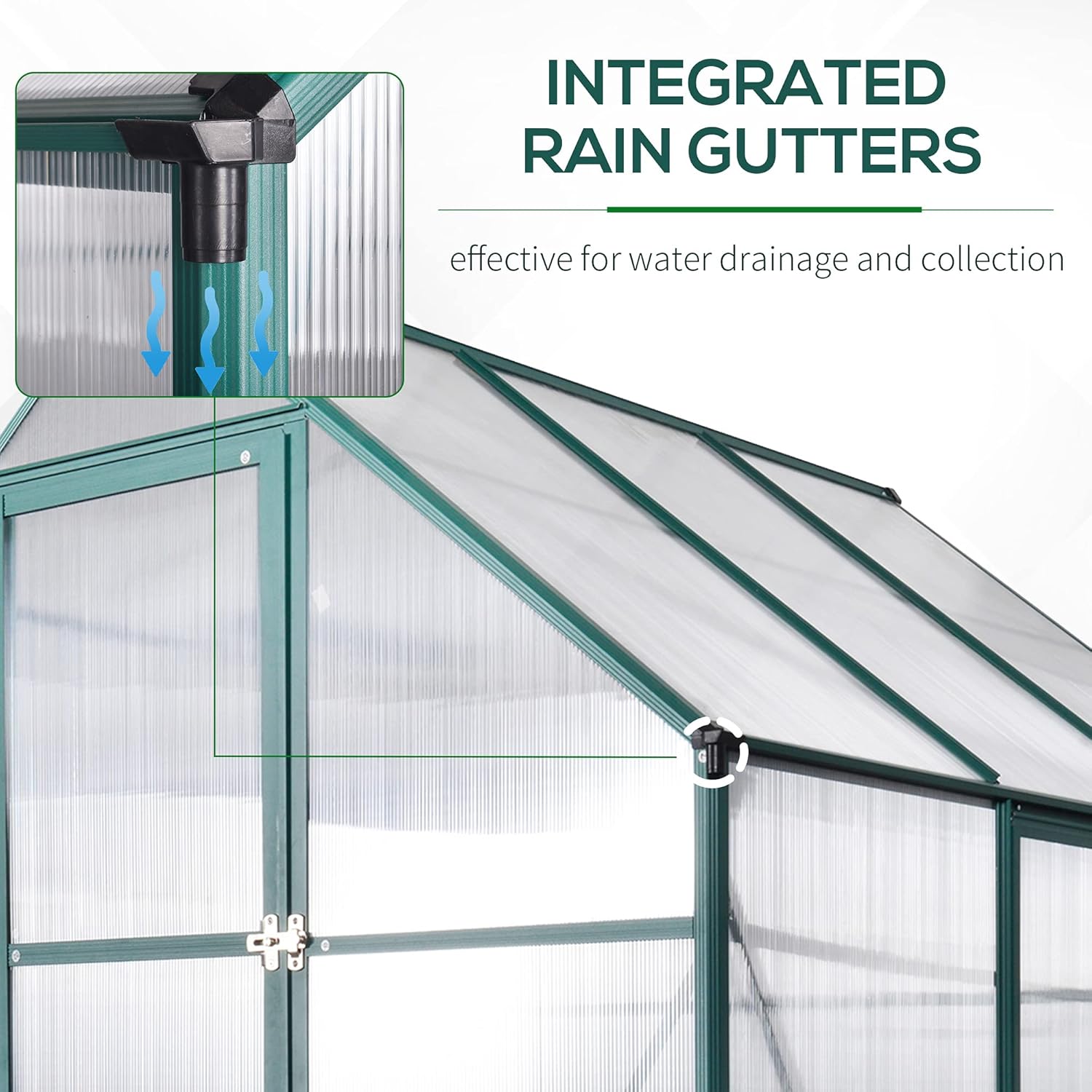 Polycarbonate Walk-in Greenhouse 6x8x7 A9
