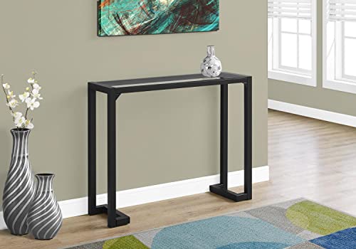 Tempered Glass Hall Console Table 42L Black k7