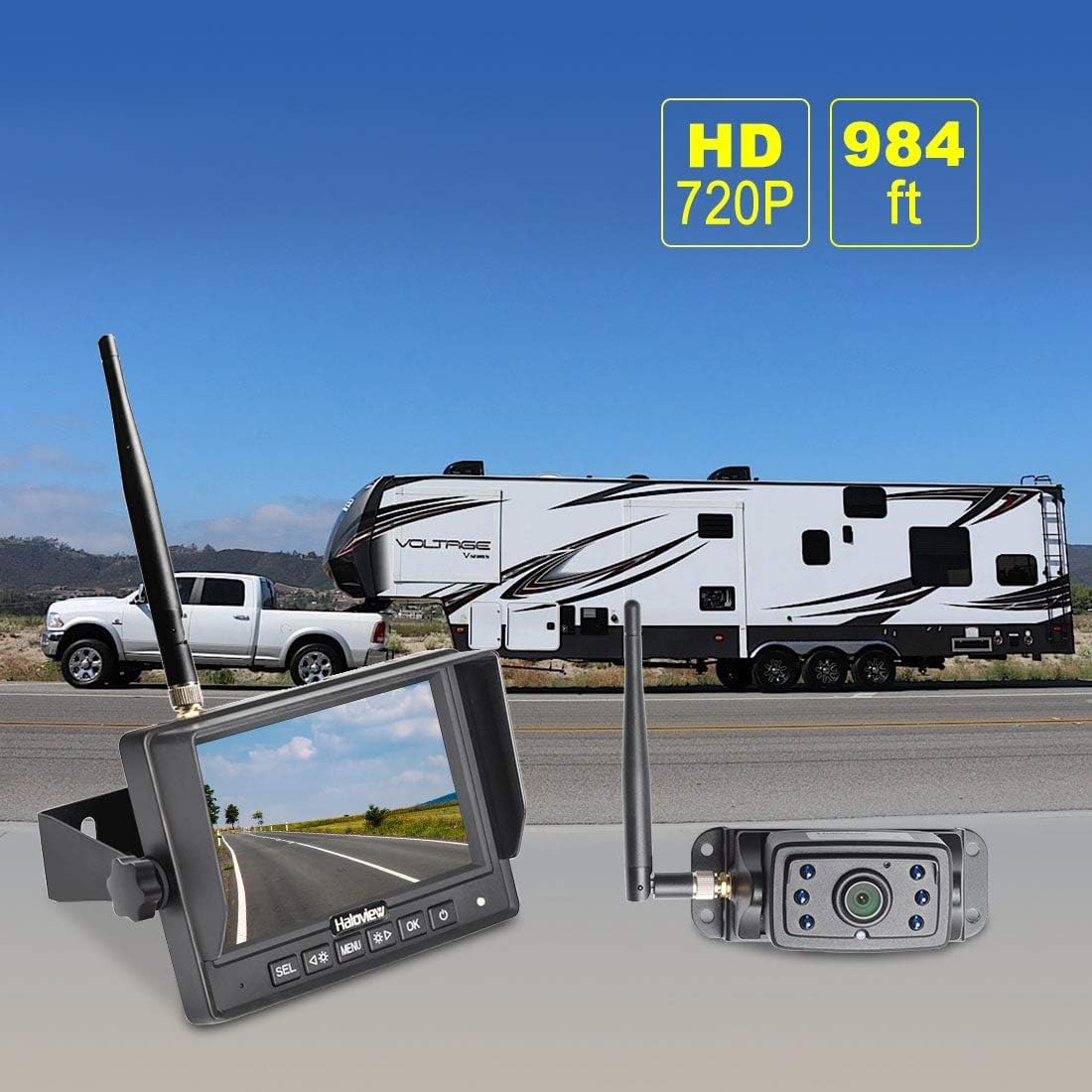 Wireless Backup Camera System 5" Monitor IP69K Waterproof Reversing Kit a7