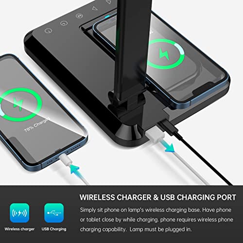LED Desk Lamp with Wireless Charger and USB Port a7