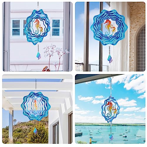 Hanging Wind Spinner 12 Inch 3D Kinetic Stainless Steel Yard Decor a7