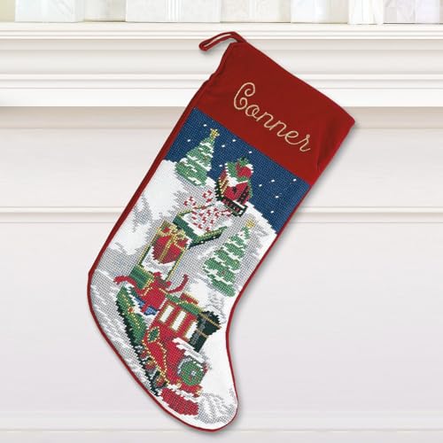 Personalized Christmas Needlepoint Stocking 100% Wool A7