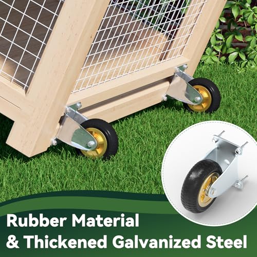 Chicken Coop Wheels Kit 2 Pack 4" Casters with Lifting Handle a7