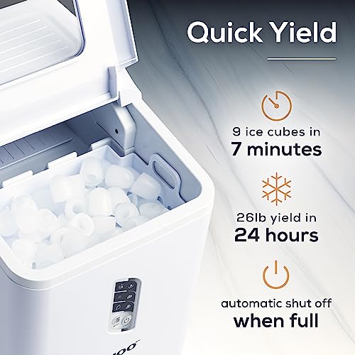 Electric Countertop Ice Maker Machine Portable 33lbs 24h Stainless Steel A7
