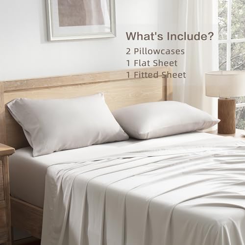 Queen Sheets Set, Cooling Bamboo Bedding, Deep Pocket, Dark Green K7