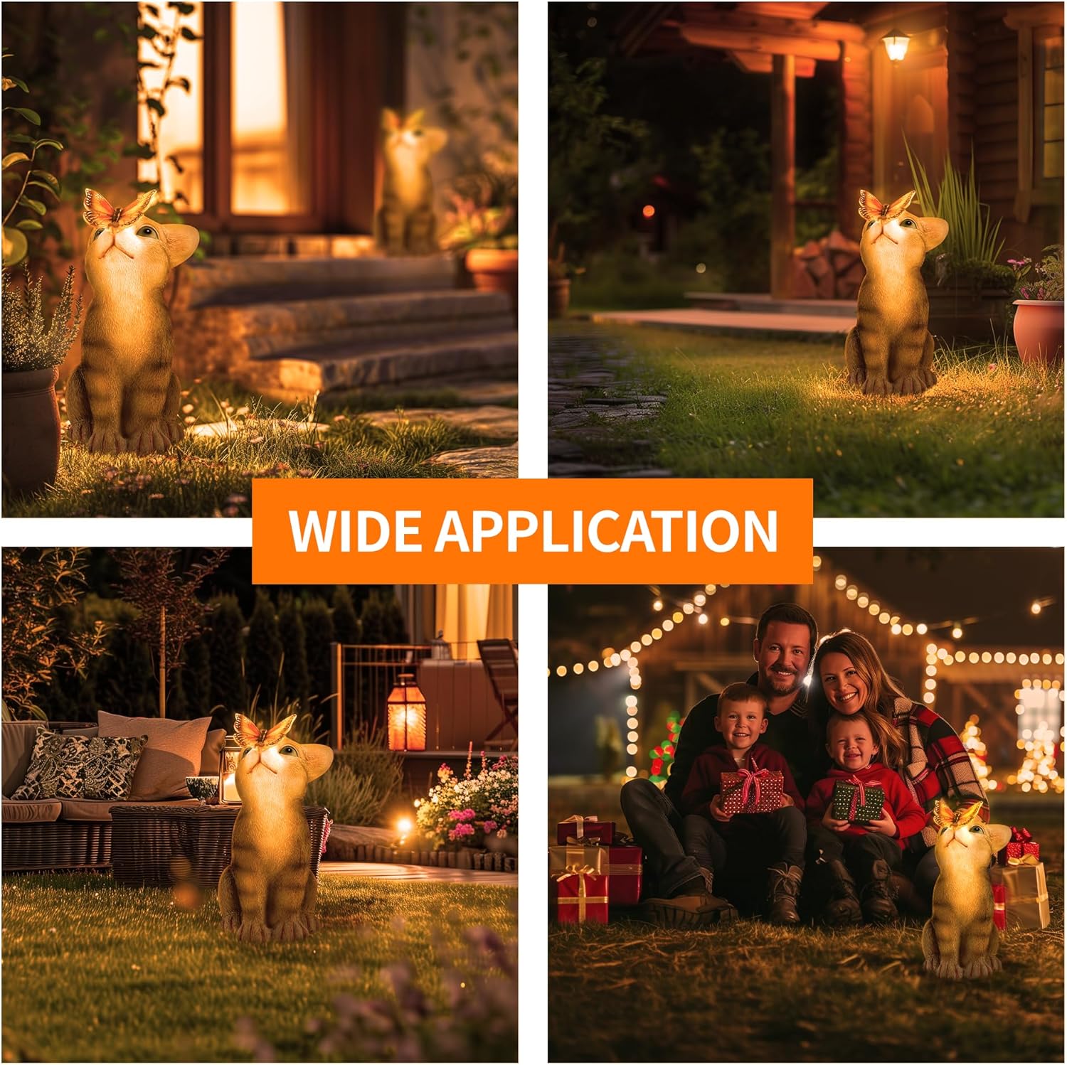 Solar Cat Garden Statue Light a7