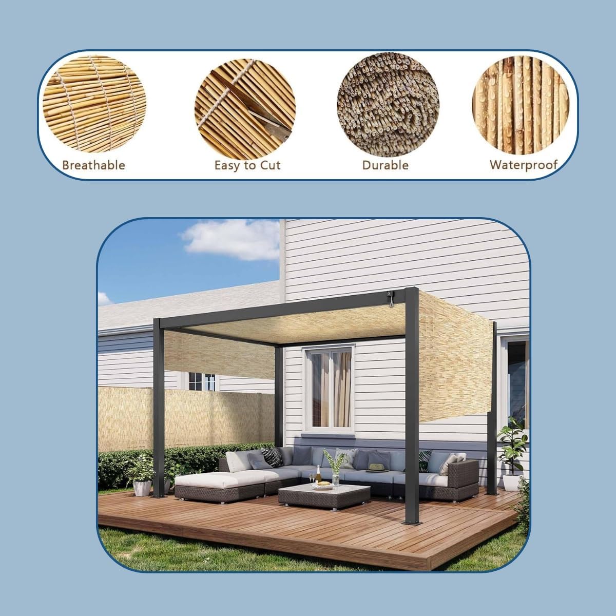 Bamboo Garden Fence Roll 4ft x 16.4ft k7