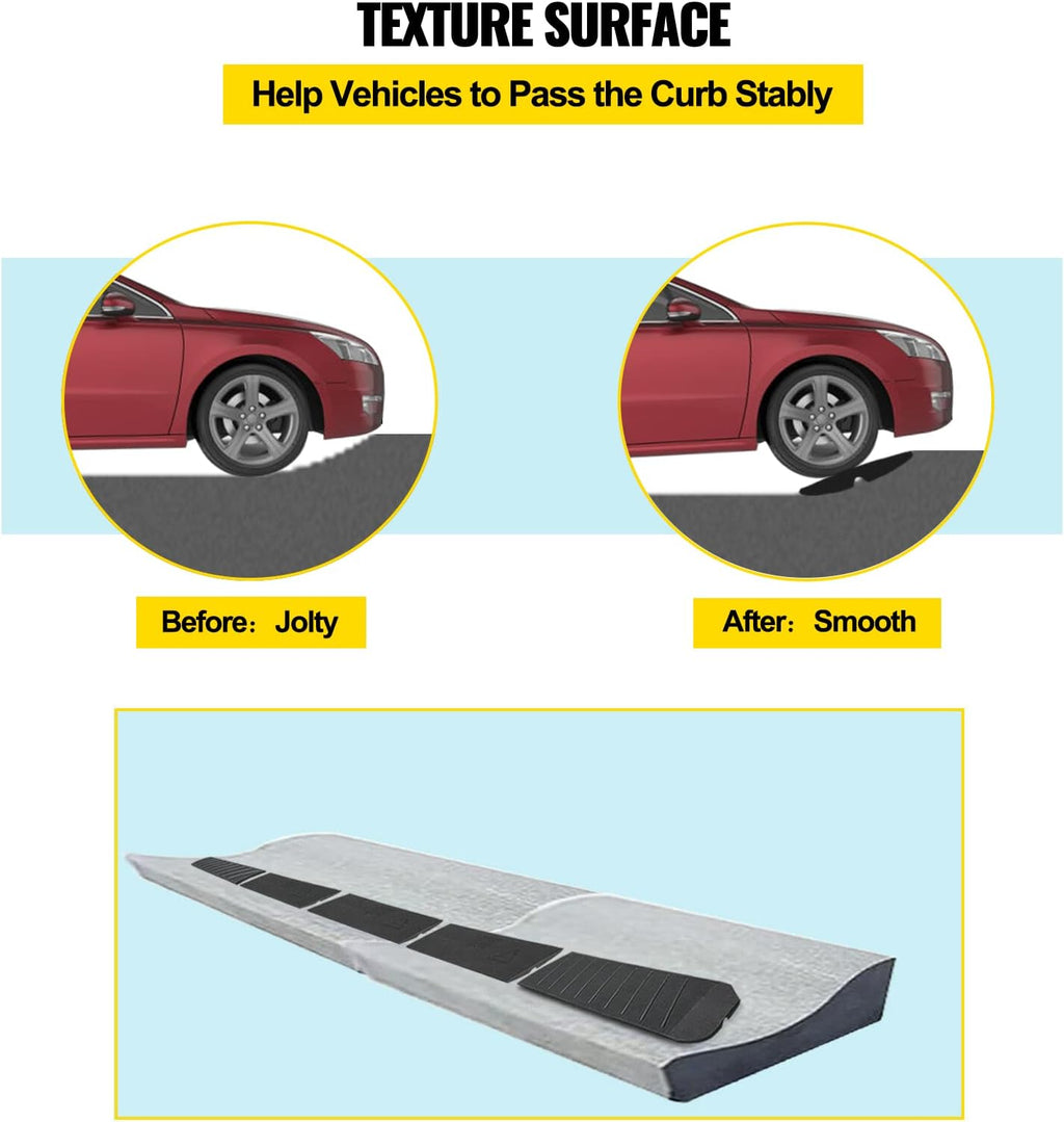 Rubber Driveway Ramps 5 Pack, Heavy Duty 32000 lbs, 2.6 inch High x7