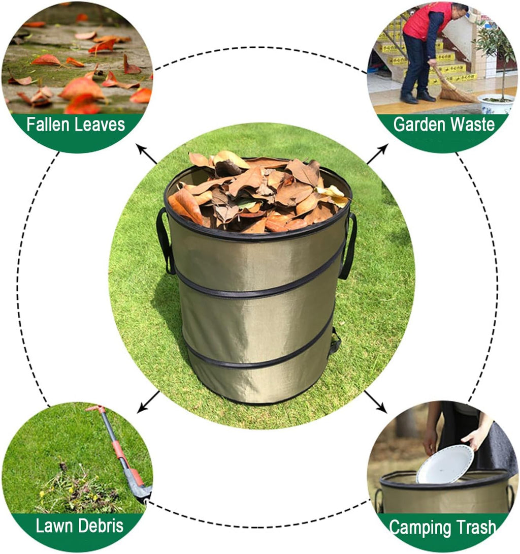 Foldable Garden Leaf Bag 2 Pack 24 30 Gallon Pop-Up Reusable Yard Waste Bags a7