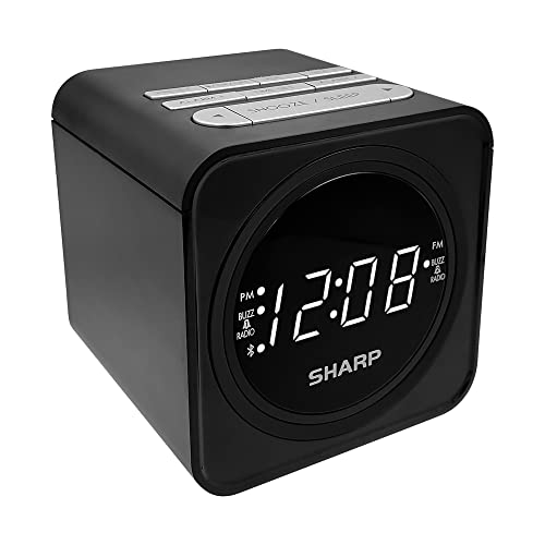 FM Clock Radio with Bluetooth Speaker, Dual Alarms, USB Charge Port k7