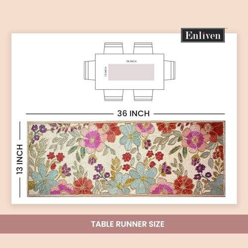 Beaded Table Runner 13x36 Multicolour H7q