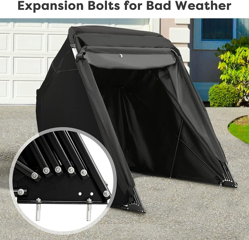 Heavy Duty Motorcycle Shelter Shed Cover Storage Garage Tent with Lock & Carry Bag L7k