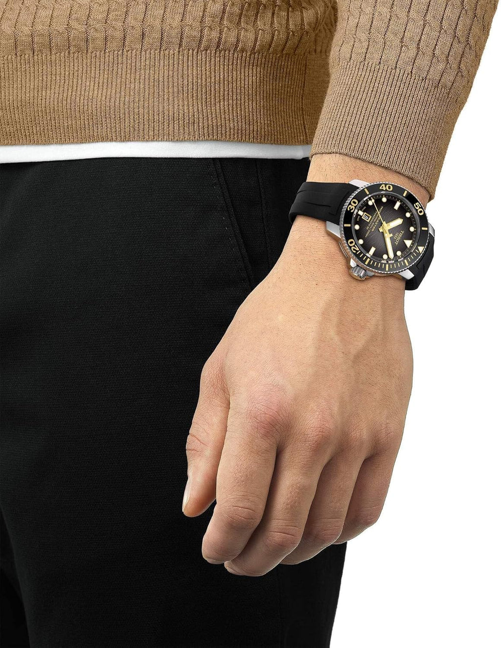Men's Automatic Watch Black Rubber 7k