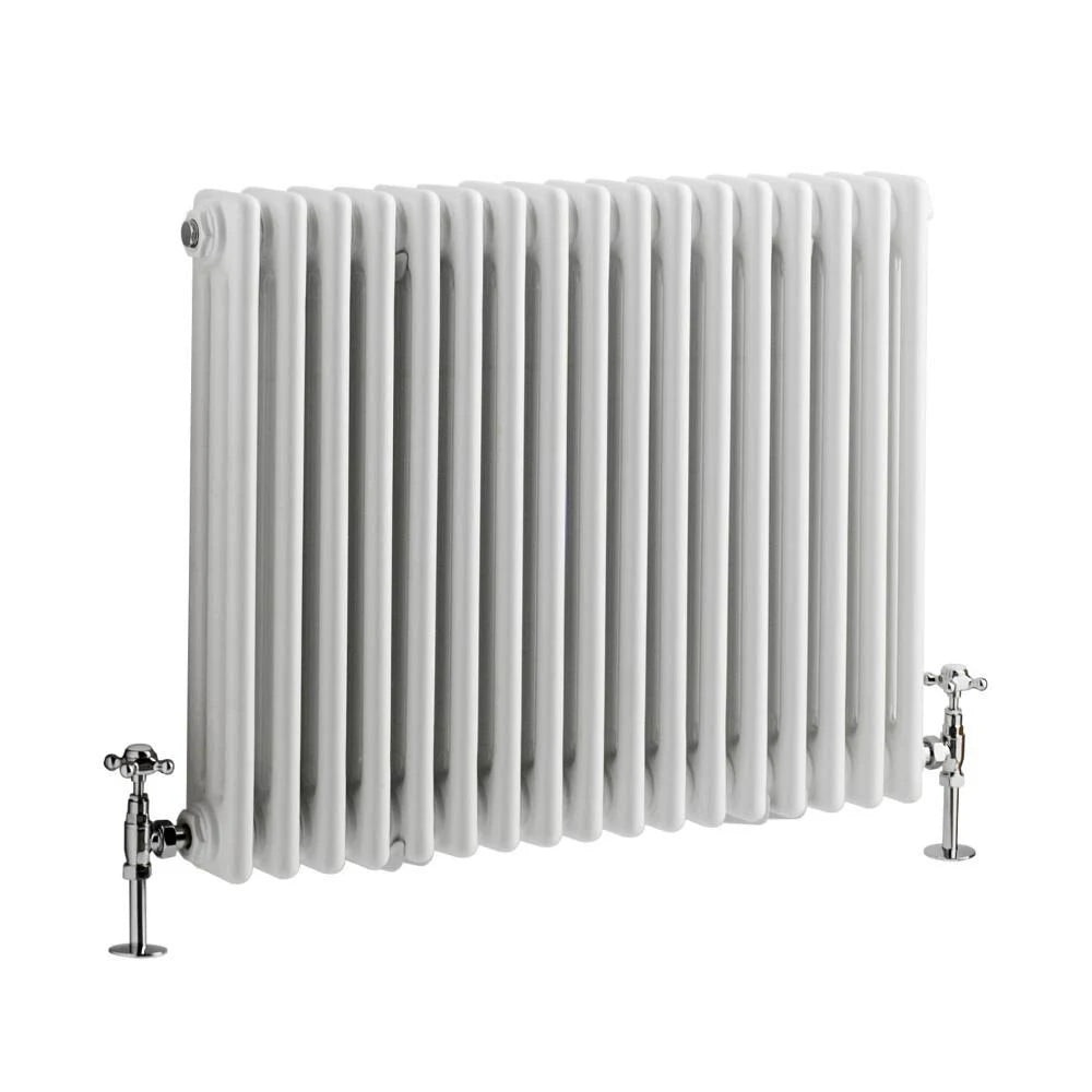 Tall Column Radiator, Cast Iron Style, White Finish 7k