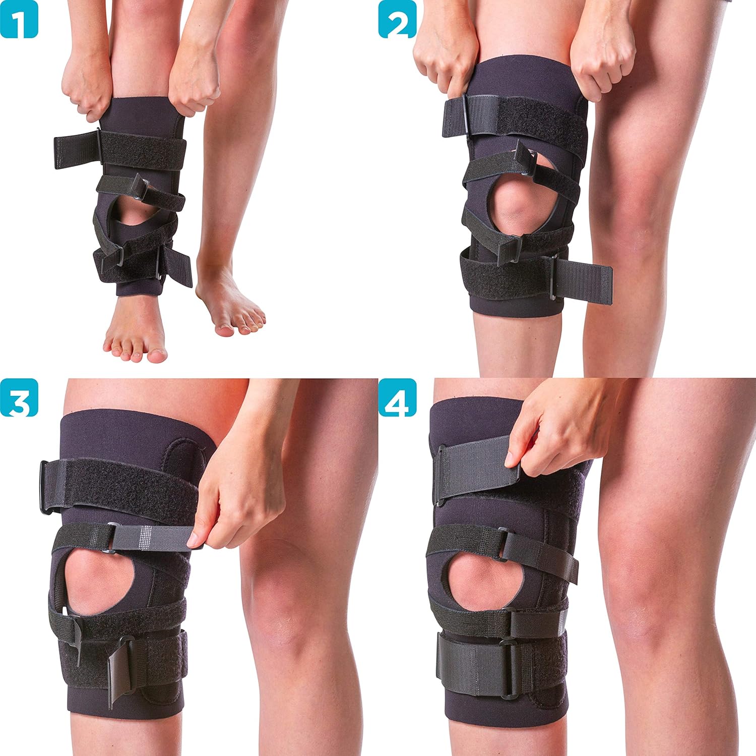 Knee Brace with Patellar Stabilizer Support Straps L7