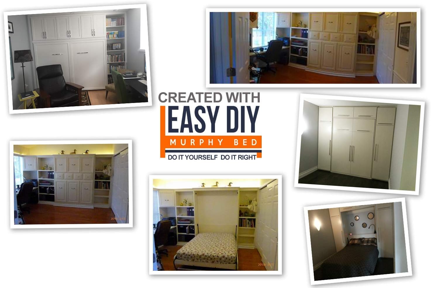 Queen Size Murphy Bed Hardware Kit DIY Wood Frame Folding Wall Bed 7k