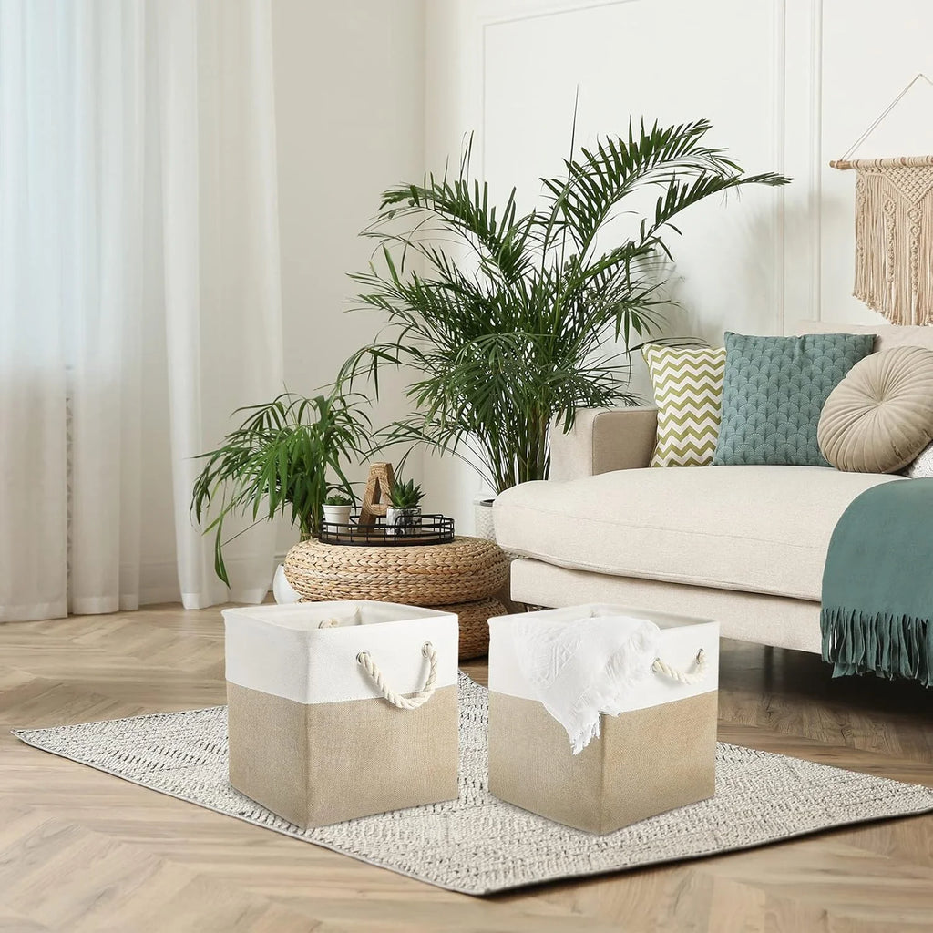 11x11 Inch Fabric Cube Storage Bins Foldable with Handles 7k