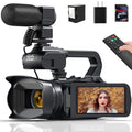 Camcorder Video Camera 6K 64MP IR Night Vision Vlogging Camera for YouTube 18X Digital Zoom 4.0" Touch Screen Digital Camera with WiFi, Microphone, Charger, Stabilizer, Remote Control and 64G SD Card