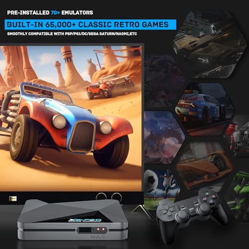 Retro Game Console with 65,000+ Classic Games, 4K HD Output a7