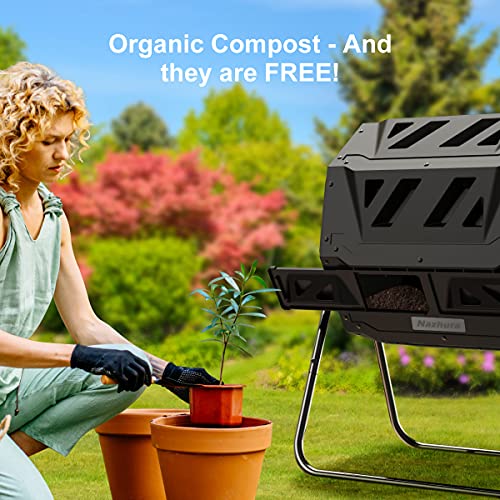 Compost Tumbler Dual Chamber 43 Gallon a7
