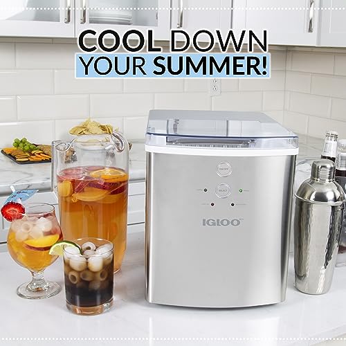 Electric Countertop Ice Maker Machine Portable 33lbs 24h Stainless Steel A7
